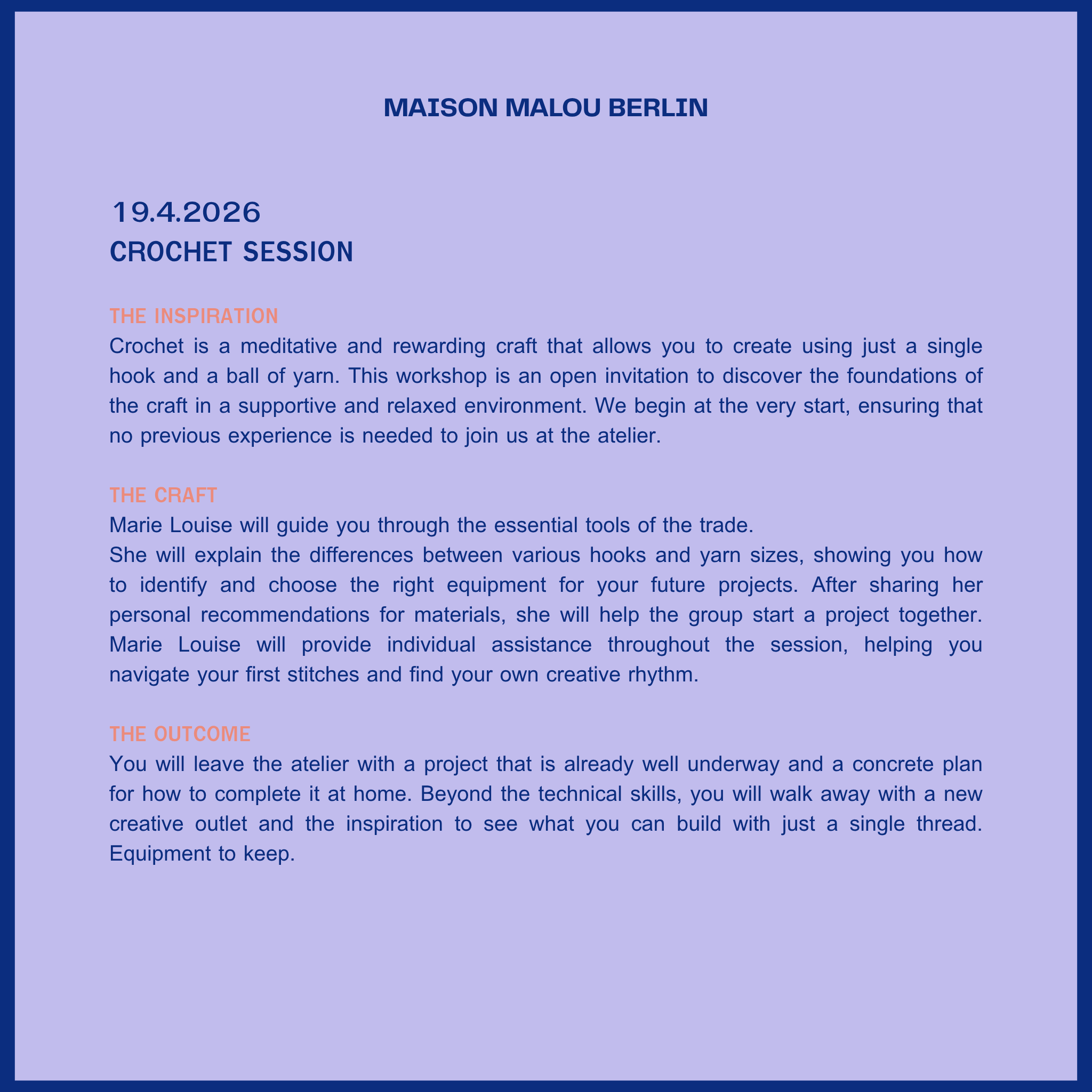 Slow Fashion Session: Crochet | Sunday Atelier Workshop | April 19th