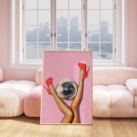 High Heels & Disco Feels Poster Framed