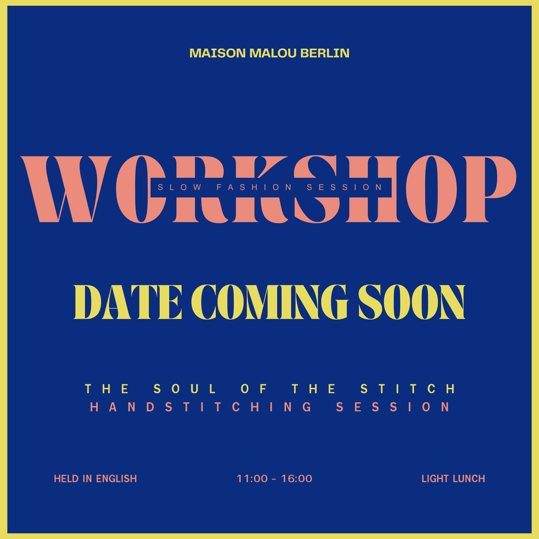 Slow Fashion Session: Handstitching | Sunday Atelier Workshop | Summer 2026, Date Coming Soon