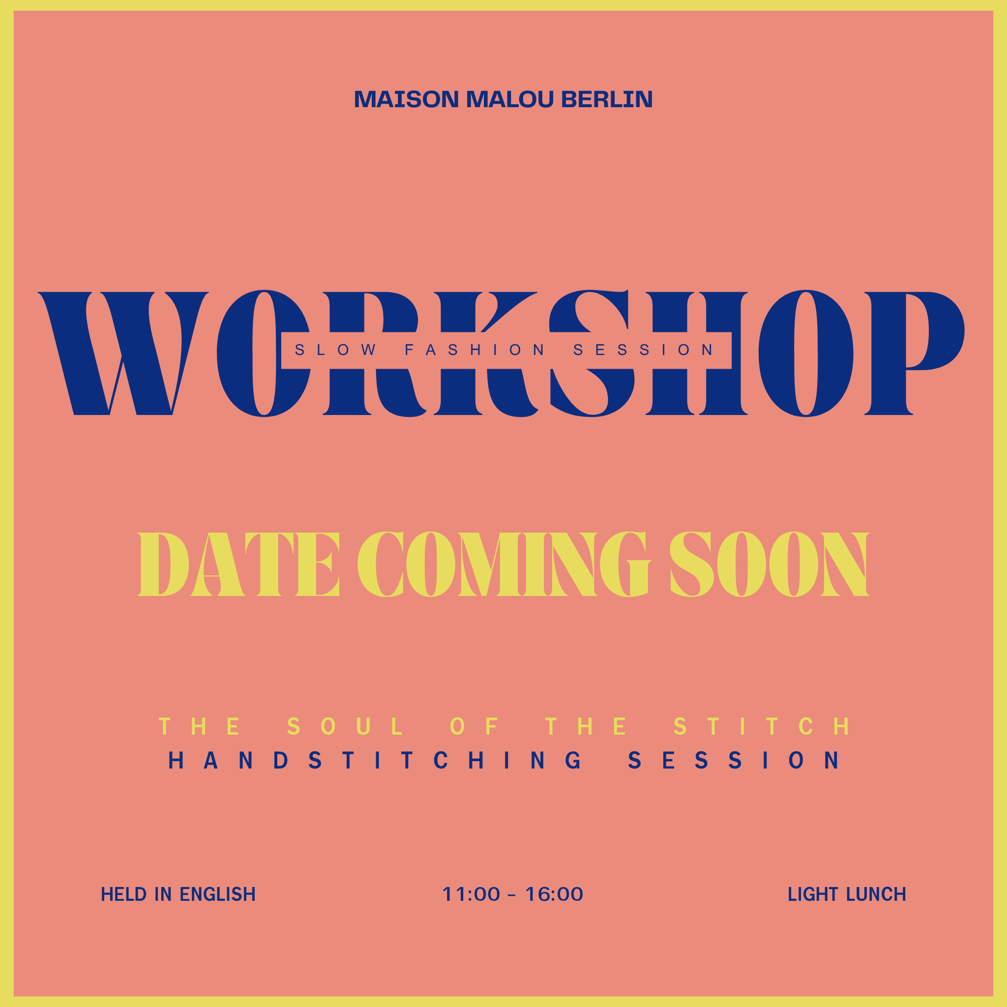 Slow Fashion Session: Handstitching | Sunday Atelier Workshop | Summer 2026, Date Coming Soon