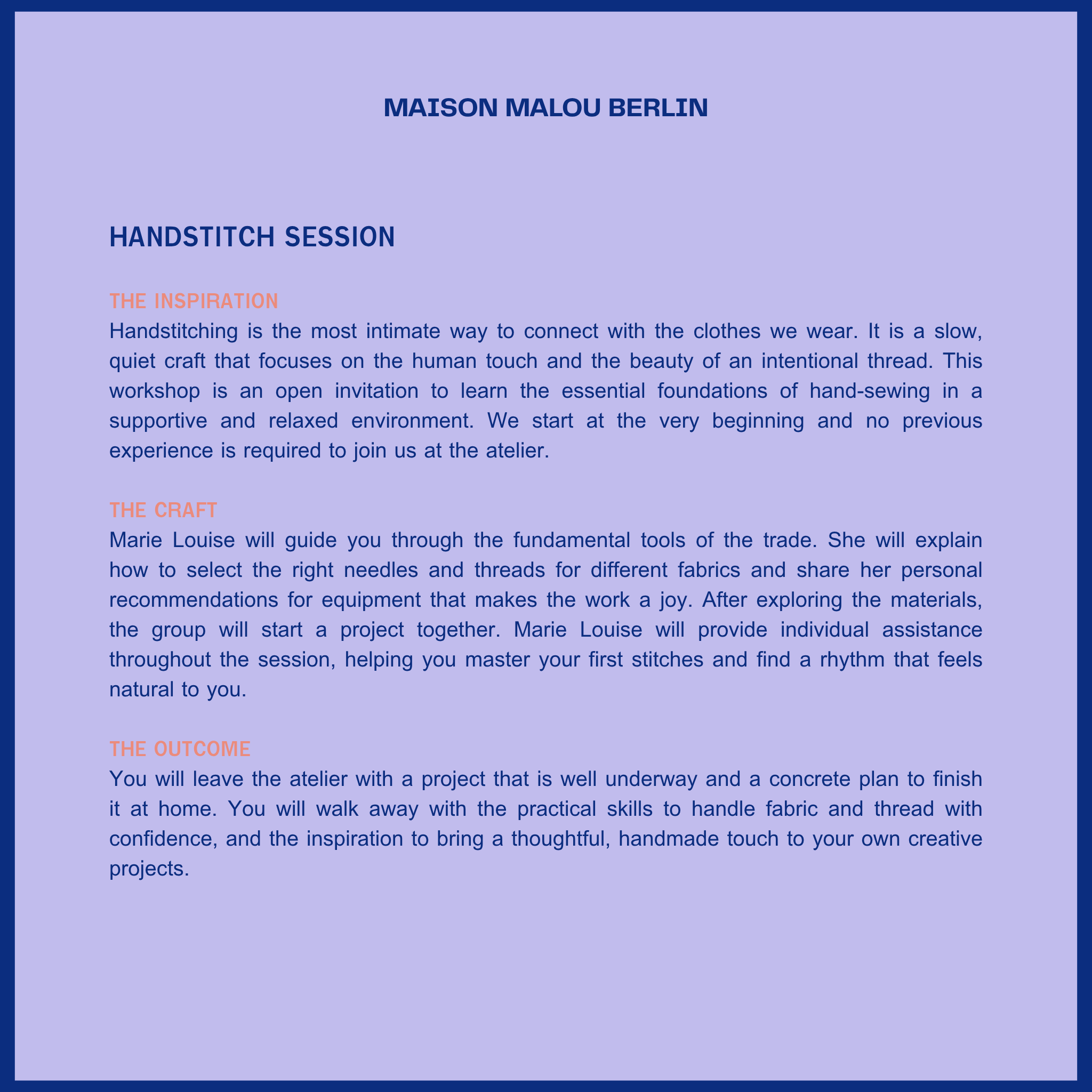 Slow Fashion Session: Handstitching | Sunday Atelier Workshop | Summer 2026, Date Coming Soon