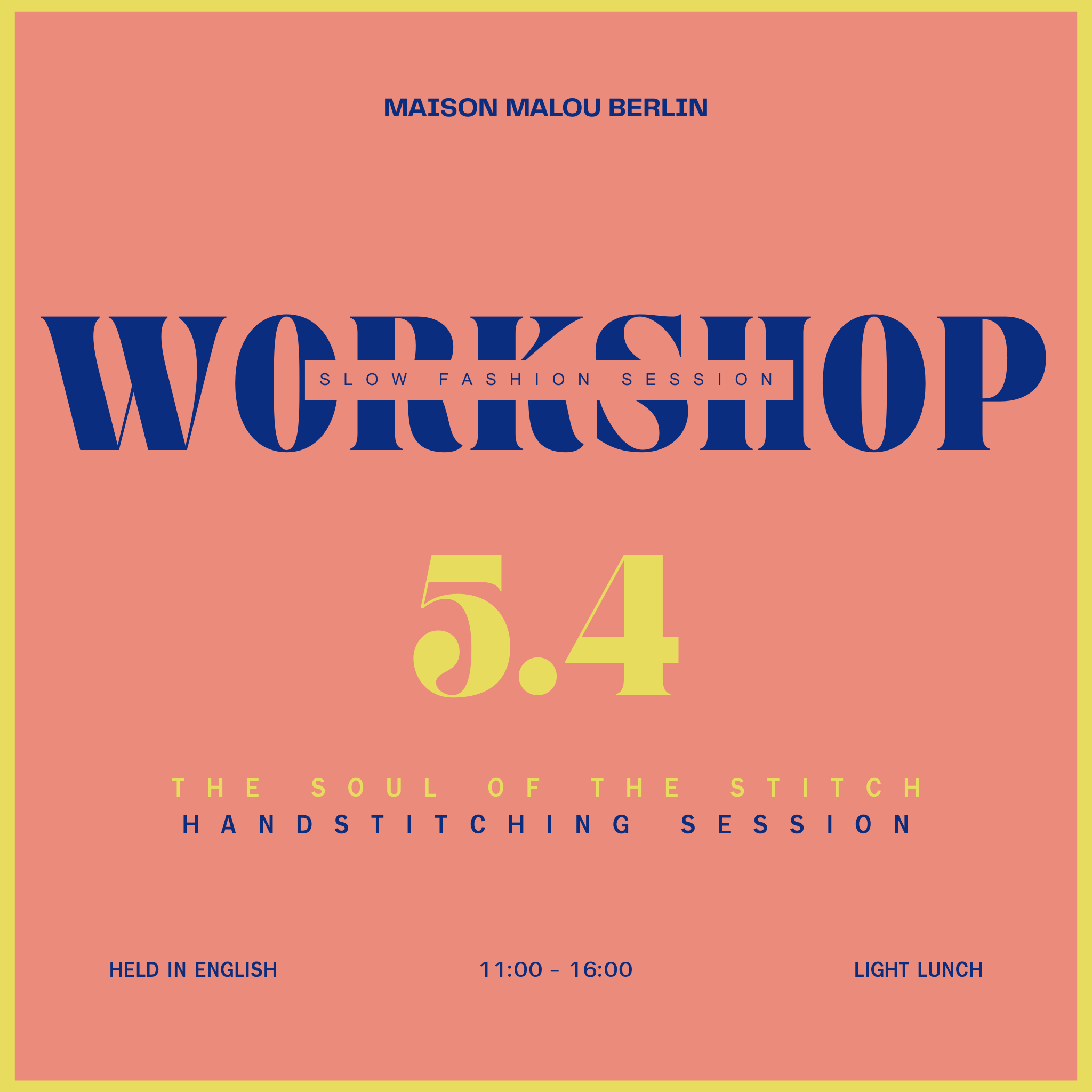 Slow Fashion Session: Handstitching | Sunday Atelier Workshop | April 5th